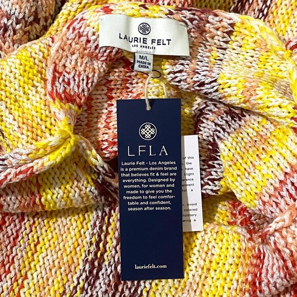 Laurie Felt Baja Sweater M to L Fringe Hem Beachy California Vibes Southwestern - Picture 6 of 10